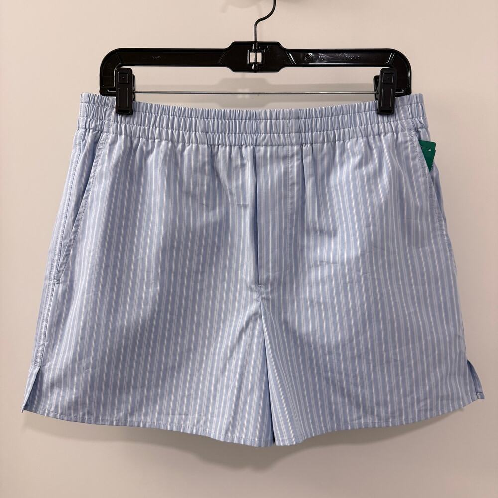 AMI Alexandre Mattiussi Blue Striped Cotton Shorts Size M